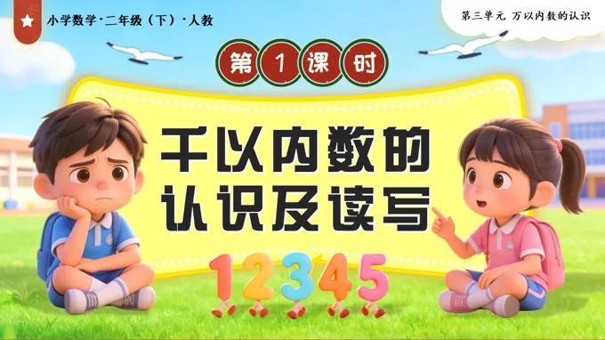 第三单元第1课时 千以内数的认识及读写二年级数学下册人教PPT课件（教案+学习任务单+分层作业）