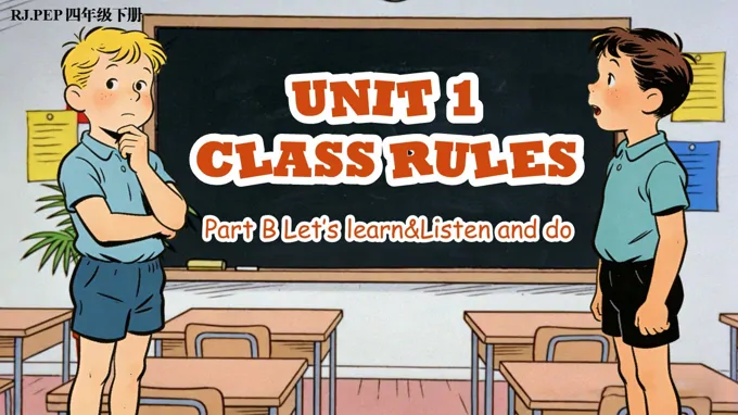 英语人教PEP四年级下册Unit 1 第5课时《Part B Let’s learn&Listen and do》教学ppt课件（教案）