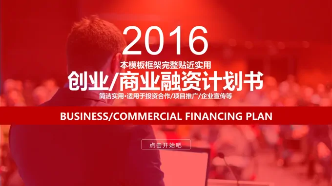 创业商业融资计划书PPT模板