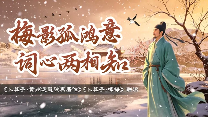 《卜算子·黄州定慧院寓居作》《卜算子·咏梅》联读八年级下册第五单元PPT课件（含教案+逐字稿+教学反思）