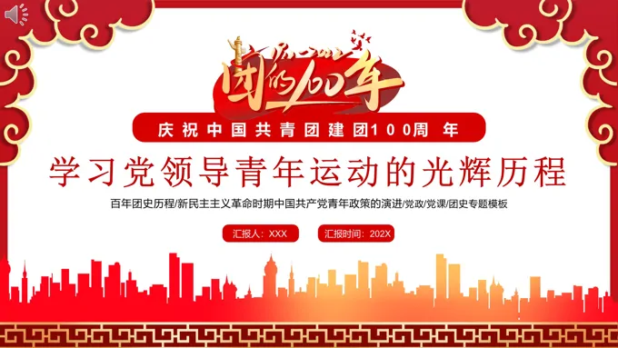 学习党领导青年运动的光辉历程PPT