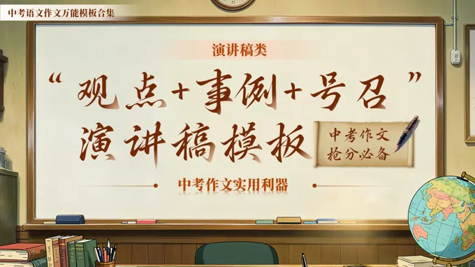 中考语文作文演讲稿类万能模板03《演讲稿 “观点 + 事例 + 号召” 模板》ppt课件（教案+逐字稿+教学反思）