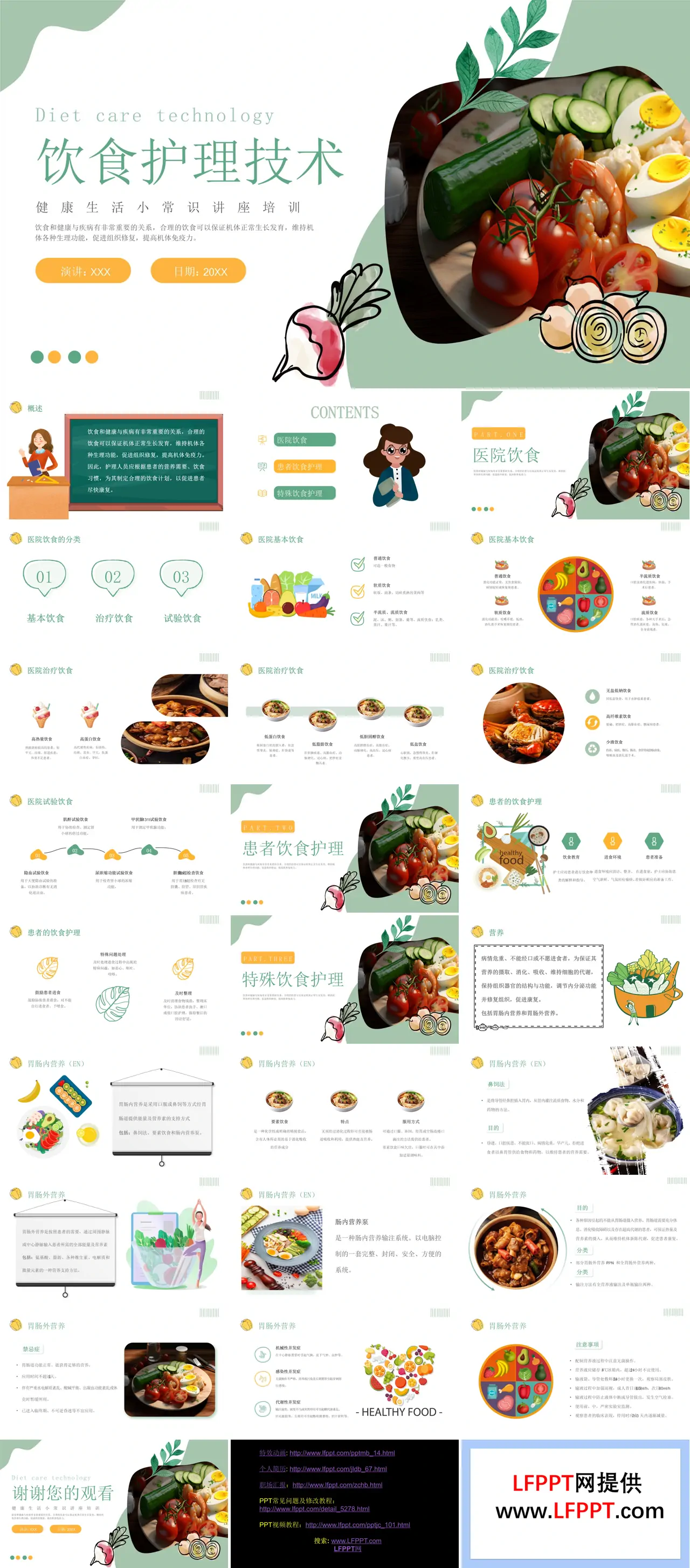 饮食护理技术课件PPT模板含讲稿
