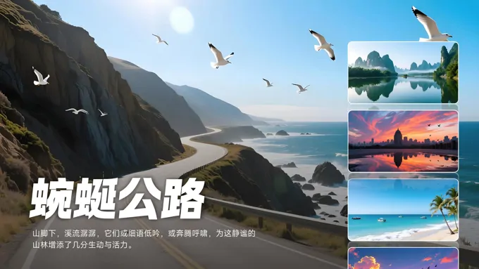 风景摄影图展示PPT【特效动画】