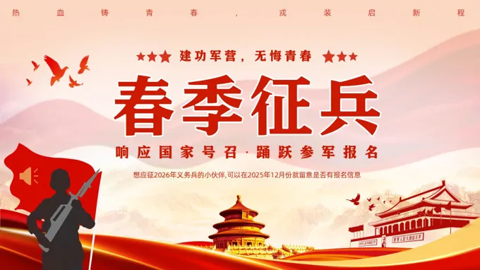 2026年春季征兵介绍动态PPT含讲稿