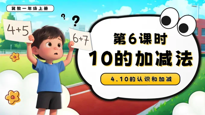 10的加减法一年级数学上册冀教新教材PPT课件含教案-31页-大小26M