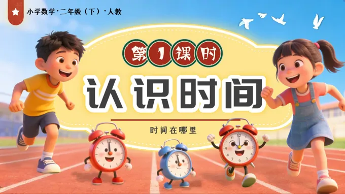 时间在哪里 第1课时 认识时间二年级数学下册人教版新教材PPT课件（教案+学习任务单+分层作业）