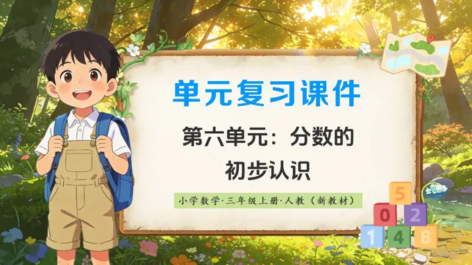 第六单元：分数的初步认识（复习课件）数学人教三年级上册（新教材）ppt课件（复习讲义）-41页-大小14M