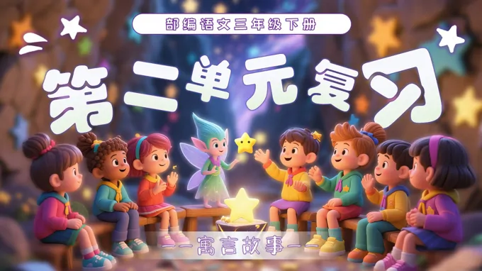 部编语文三年级下册第二单元复习课件PPT模板含教案