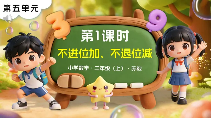 第五单元 第1课时 不进位加、不退位减苏教小学数学二年级上PPT课件（含教案+分层作业+学习任务单）
