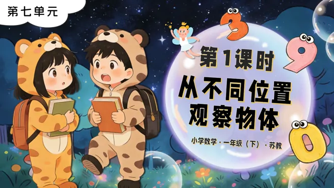 第七单元 第1课时 从不同位置观察物体苏教小学数学一年级下册PPT课件（含教案+分层作业+学习任务单）