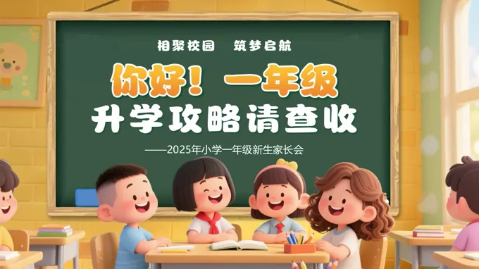 一年级新生开学家长会PPT含讲稿