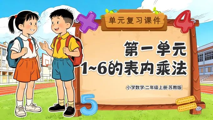 第一单元 1～6的表内乘法（复习课件）二年级数学上册苏教ppt课件（知识清单+单元测试）