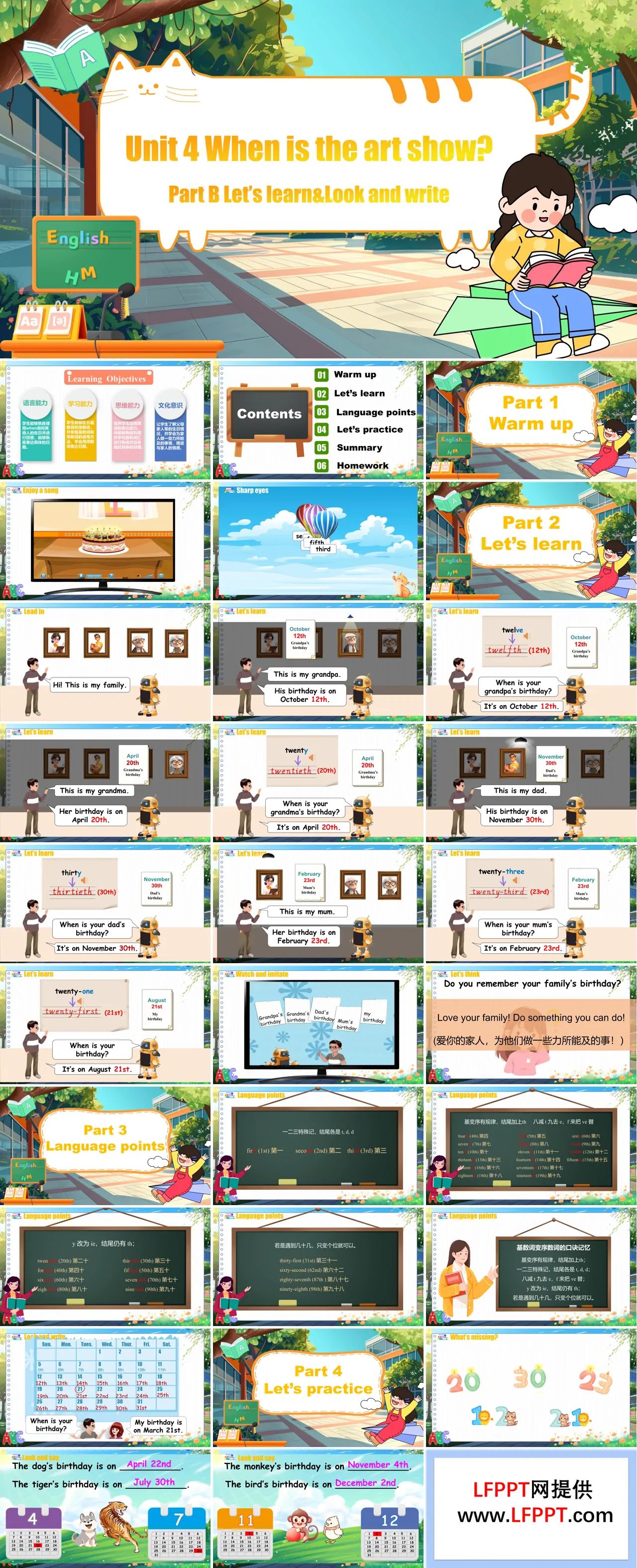 Part B Let's learn&Look and write人教五年级英语下册Unit4第5课时PPT课件含教案