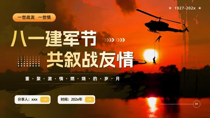 八一建军节相册战友情部队风采展示相册PPT